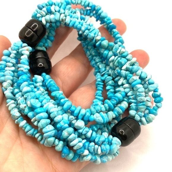 Howlite Multi Stand Necklace / Bracelet 3 Segments - Picture 9 of 9